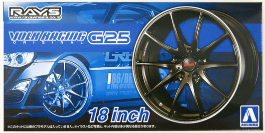 Aoshima The Tuned Car 1/24 Volk Racing G25 18-inch Tire & Wheel Set