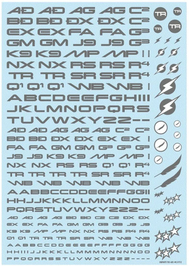 HiQparts TR Decals 3 Alphabet Gray HiQparts TR Decals 3 Alphabet Gray