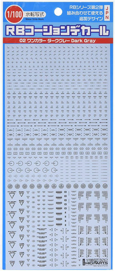 HiQparts 1/100 RB02 Caution Mark Decal Dark Gray