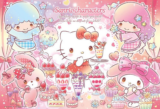 Beverly 33-202 Jigsaw Puzzle Sanrio Characters Sparkling Sweets (300 Pieces)