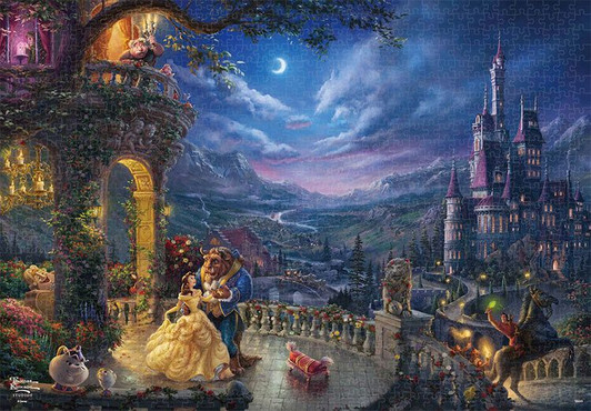 Tenyo D1000-069 Jigsaw Puzzle Disney Beauty and the Beast Dancing in the Moonlight (1000 Pieces)