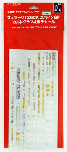 Fujimi Dup 112612 Detail Up Series 1/20 Cartgraf Decal Ferrari 126CK Spain GP