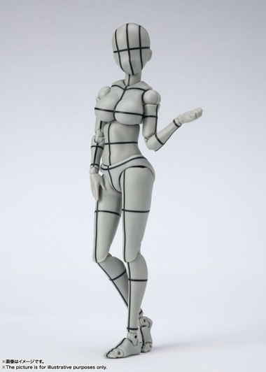Bandai S.H. Figuarts Body Chan -Kentaro Yabuki- Wireframe (Gray Color Ver.) Figure