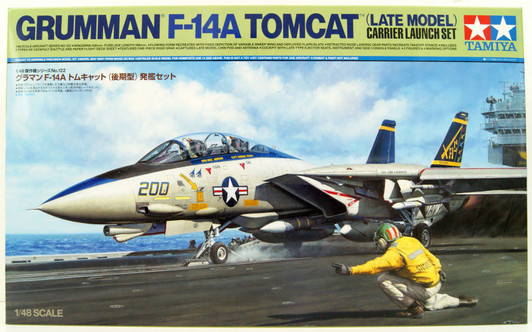 Tamiya 1/48 Grumman F14A Tomcat (Late Model) Carrier Launch Set Plastic Model