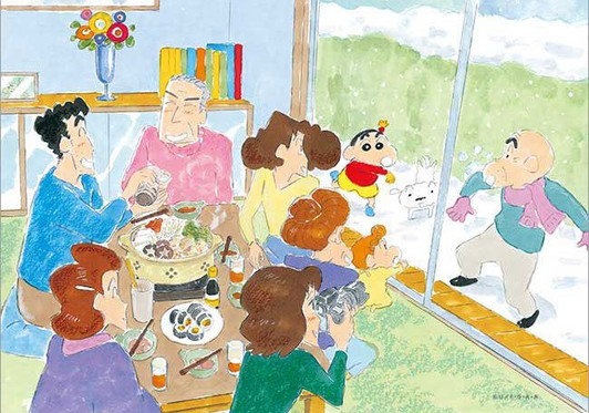 Appleone KY1474RX Jigsaw Puzzle Crayon Shin-chan Winter Gathering (108 Pieces)