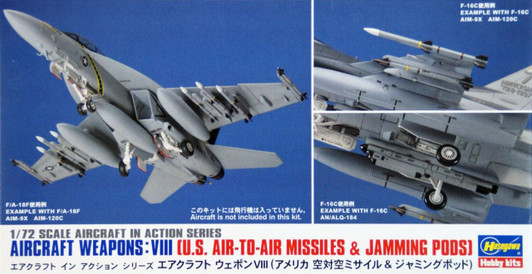 Hasegawa 1/72 Aircraft Weapons VIII US Air Missiles & Jamming Pods Plastic Model