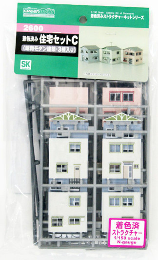 Greenmax 2600 House Set C (Showa Modern Architecture/ 3 Buildings) (N scale)