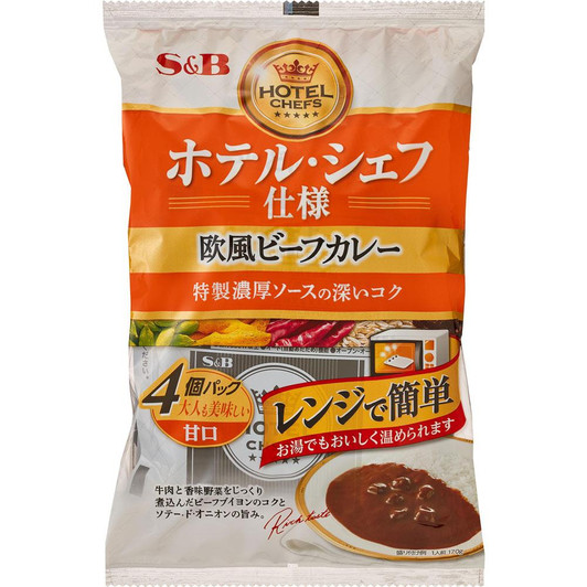 S & B Hotel Chef European Beef Curry Pack Of 4 Sweet 680G