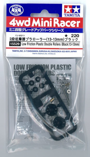 Tamiya Mini 4WD Plastic Double Rollers Low Friction 13-13mm (Black)