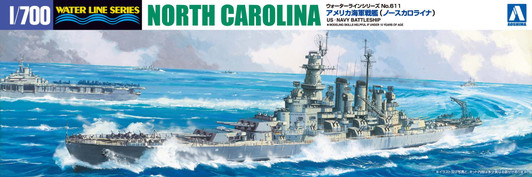 Aoshima Waterline 1/700 US Navy Battleship North Carolina Plastic Model