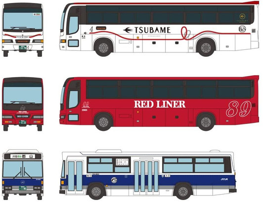 Tomytec Bus Collection JR Kyushu Bus 20th Anniversary 3 Bus Set (N scale)