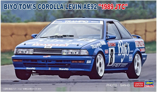 Hasegawa 1/24 Biyo Toms Corolla Levin AE92 '1989 JTC' Plastic Model