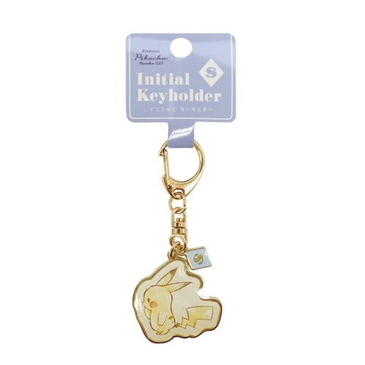 Pokemon Center Original Initial Keychain Pikachu number025 'S'