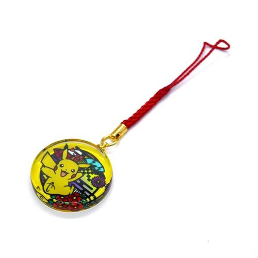 Pokemon Center Papercutting Series Glass Netsuke Strap Pikachu