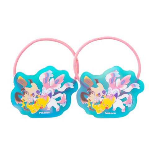 Pokemon Center Original Hair Tie Play Rough!  Pikachu, Mimikyu & Sylveon