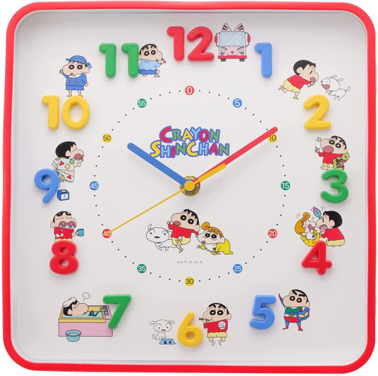 T's Factory Crayon Shin-chan Icon Square Wall Clock Red T's Factory Crayon Shin-chan Icon Square Wall Clock Red