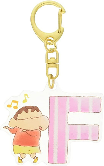 T's Factory Crayon Shin-chan Initial Acrylic Keychain F