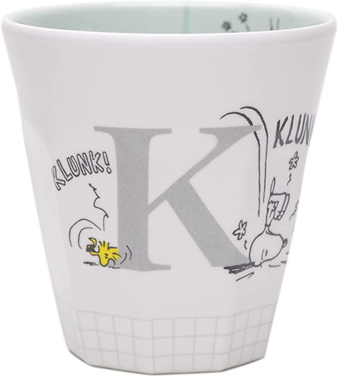Skater Snoopy W Print Initial Melamine Cup K Skater Snoopy W Print Initial Melamine Cup K