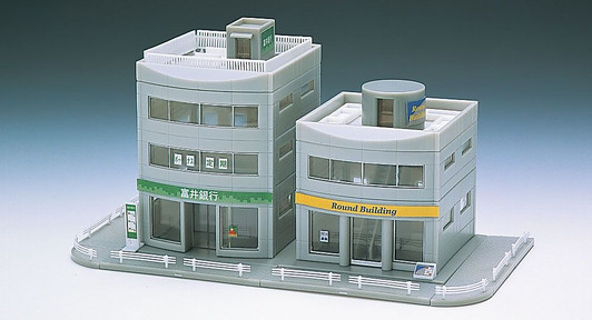 Tomix 4048 Bow Front Building Set (Gray) (N scale)