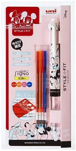 Mitsubishi Pencil uni Disney Style Fit 4 Color Ballpoint Pen Holder with 4 Color Refills 0.38mm AF Friends