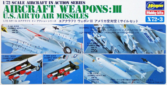 Hasegawa 1/72 Aircraft Weapons III U.S. Air to Air Missiles Plastic Model