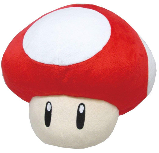 San-ei Plush Doll Super Mario Item Cushion Super Mushroom