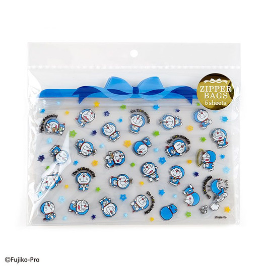 Clear Zipper Bag Set (5 sheets) Doraemon (I'm DORAEMON)