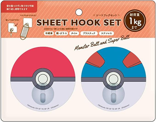 T's Factory Pokemon Sheet Hook Set Monster Ball & Super Ball