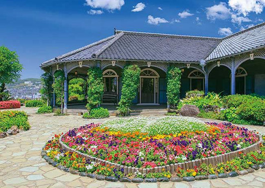 Appleone 500-297 Jigsaw Puzzle Former Glover House with Romantic Flowers (500 Pieces)
