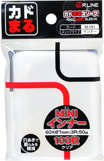 R Line Rounded Corner Sleeve MINI Inner Black 100Sleeves Pack