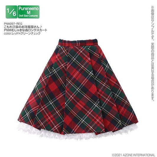Azone PNM207-REG 1/6 Pure Neemo M Sunbeam Forest Clothing Shop Innocent Forest Long Skirt (Red x Green Checker)