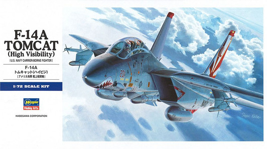 Hasegawa 1/72 F-14A Tomcat (High Visibility) U.S. Navy Carrier-Borne Fighter Plastic Model
