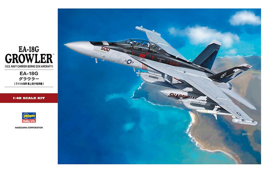 Hasegawa 1/48 EA-18G Growler (U.S. Navy Carrier- Borne ECM Aircraft) Plastic Model