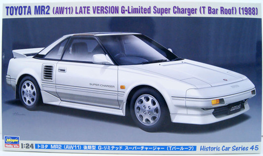 Hasegawa 1/24 Toyota MR2 AW11 Late Model G-Limited Super Charger T-Bar Roof Plastic Model