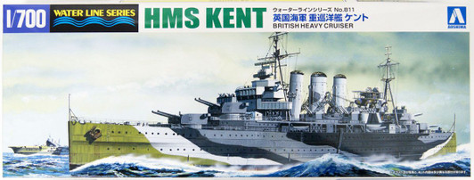 Aoshima Waterline 1/700 Royal Navy Heavy cruiser HMS Kent Plastic Model Aoshima Waterline 1/700 Royal Navy Heavy cruiser HMS Kent Plastic Model