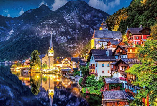 Beverly 51-299 Jigsaw Puzzle Hallstatt Shining on the Surface of the Lake (1000 Pieces)