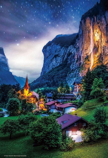 Beverly M81-646 Jigsaw Puzzle Starry Lauterbrunnen (1000 S-Pieces)