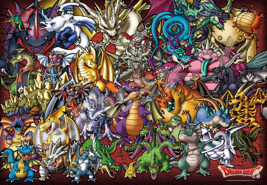Ensky EP4869 Jigsaw Puzzle Dragon Quest Dragon-Type Monsters (1000 Pieces)