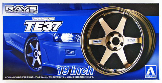 Aoshima Tuned Parts 1/24 Volk Racing TE 37 19 Inch Tire & Wheel Set