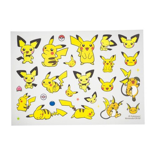 Pokemon Center Original Fabric Sticker Irodo -  Pichu & Pikachu & Raichu