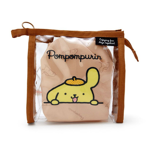 Sanrio Clear Pouch with Drawstring Bag Pom Pom Purin (Simple Design)