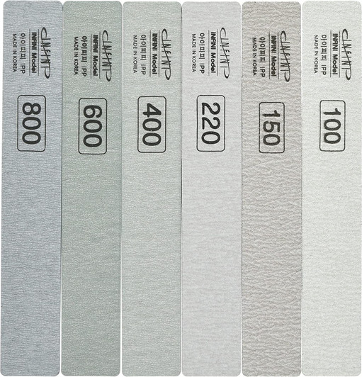 INFINI Model Premium ZEBRA Stick File Full 6pcs Set (#100, #150, #220, #400, #600, #800)