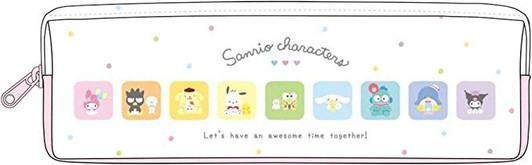 T's Factory Sanrio W Zipper Slim Pen Pouch Colourful / Friends