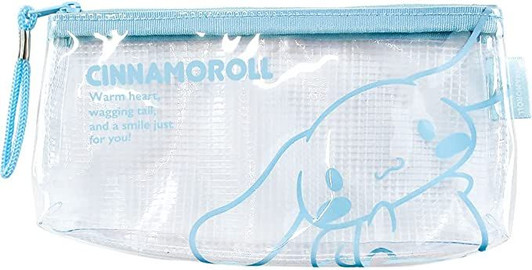 T's Factory Sanrio Clear Mesh Flat Pouch Cinnamoroll