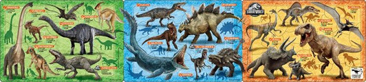 Apollo-sha Jigsaw Puzzle Jurassic World Dinosaur Encyclopedia Panorama Puzzle (18+24+32 Pieces)