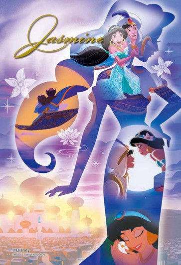 Yanoman 97-275 Prism Art Jigsaw Petit Puzzle Disney Silhouette Memory Jasmine Aladdin (70 S-Pieces)