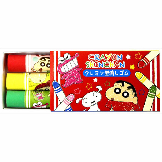 T's Factory Crayon Shin-chan Crayon Shaped Eraser 3 Pieces