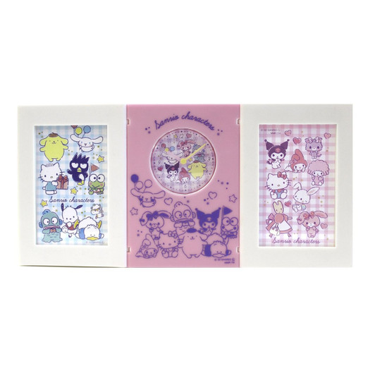 T's Factory Pen Holder with 2 Photo Flames and Clock Sanrio Characters Pink