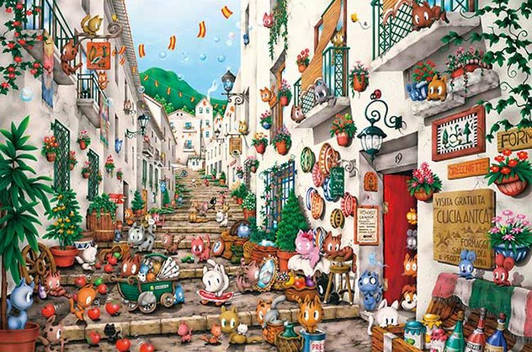 Appleone 1000-885 Jigsaw Puzzle Hideki Yoshioka Espana Cats (1000 Pieces)