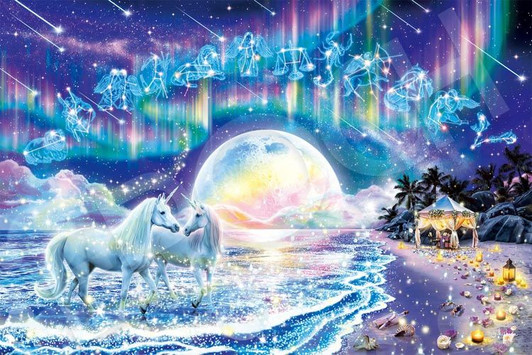 Epoch 13-046s Jigsaw Puzzle Yoshida Yoshimasa Stardust Memories Unicorns (Glow in the Dark) (1000 Pieces)